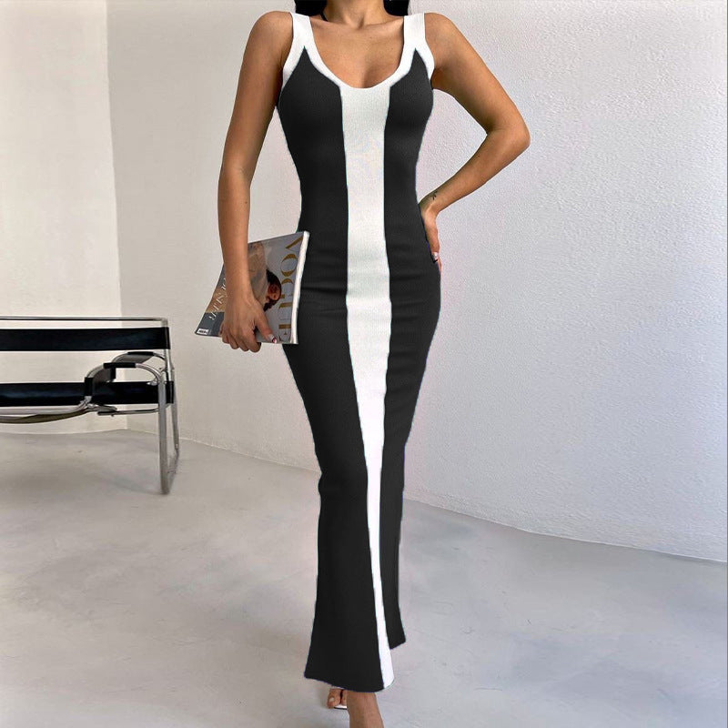 Damen figurbetontes Maxikleid mit grafischem Design Drune