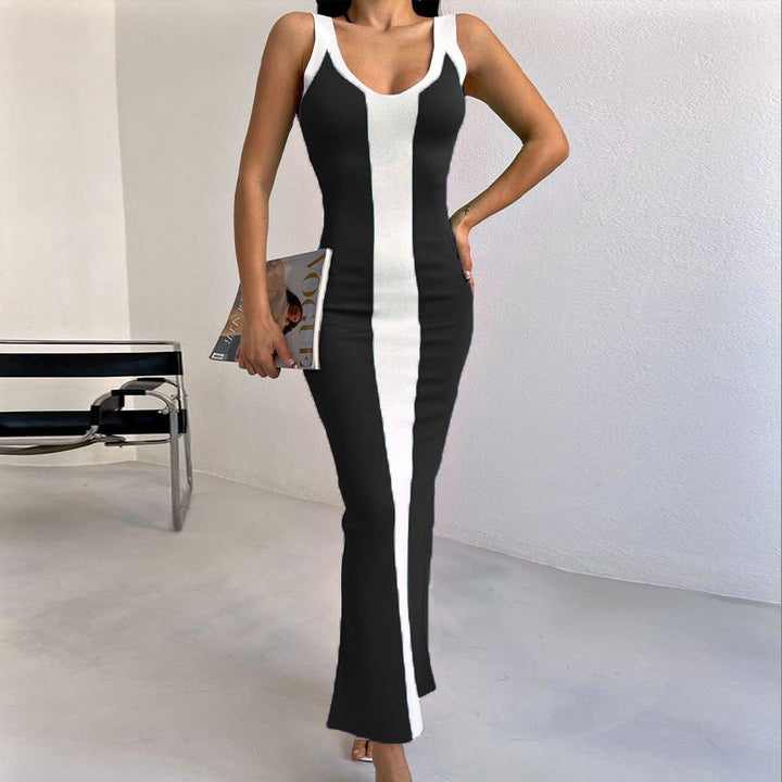 Damen figurbetontes Maxikleid mit grafischem Design Drune