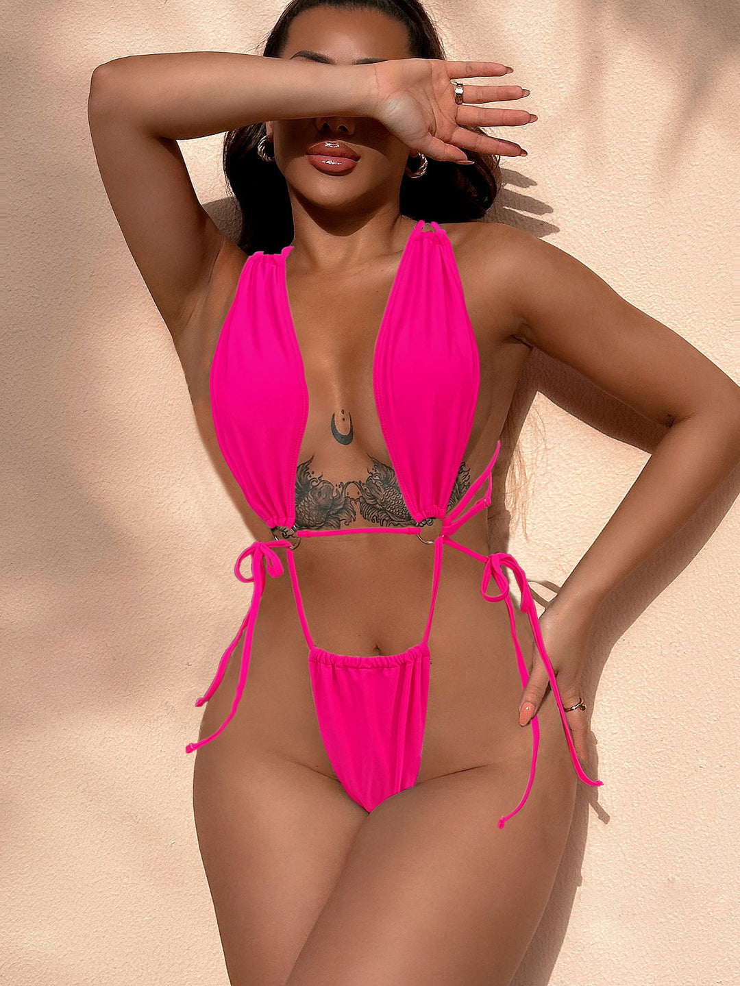 Damen verführerisches Bikiniset mit raffinierten Kordeldetails Drune