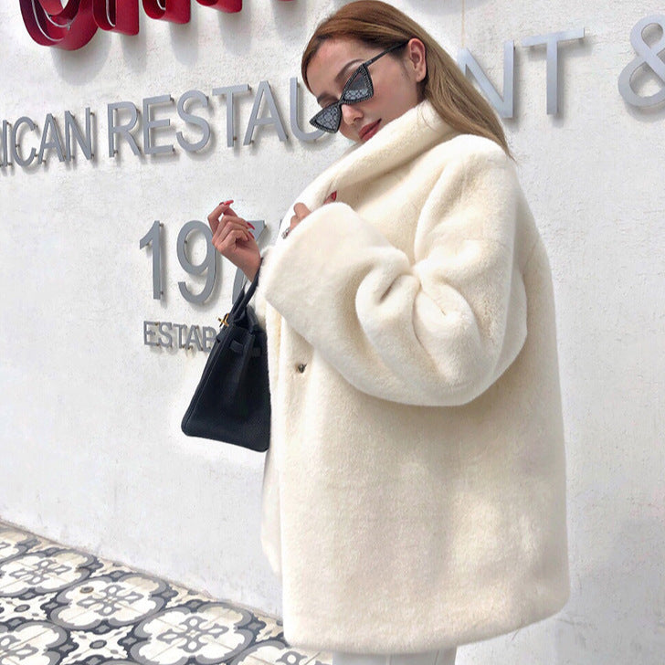 Damen Übergröße Teddyjacke Drune