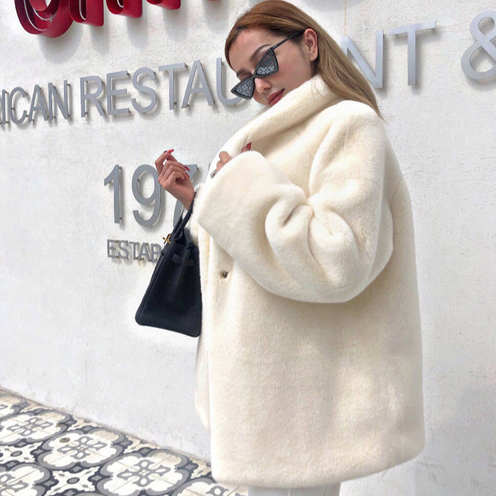 Damen Übergröße Teddyjacke Drune