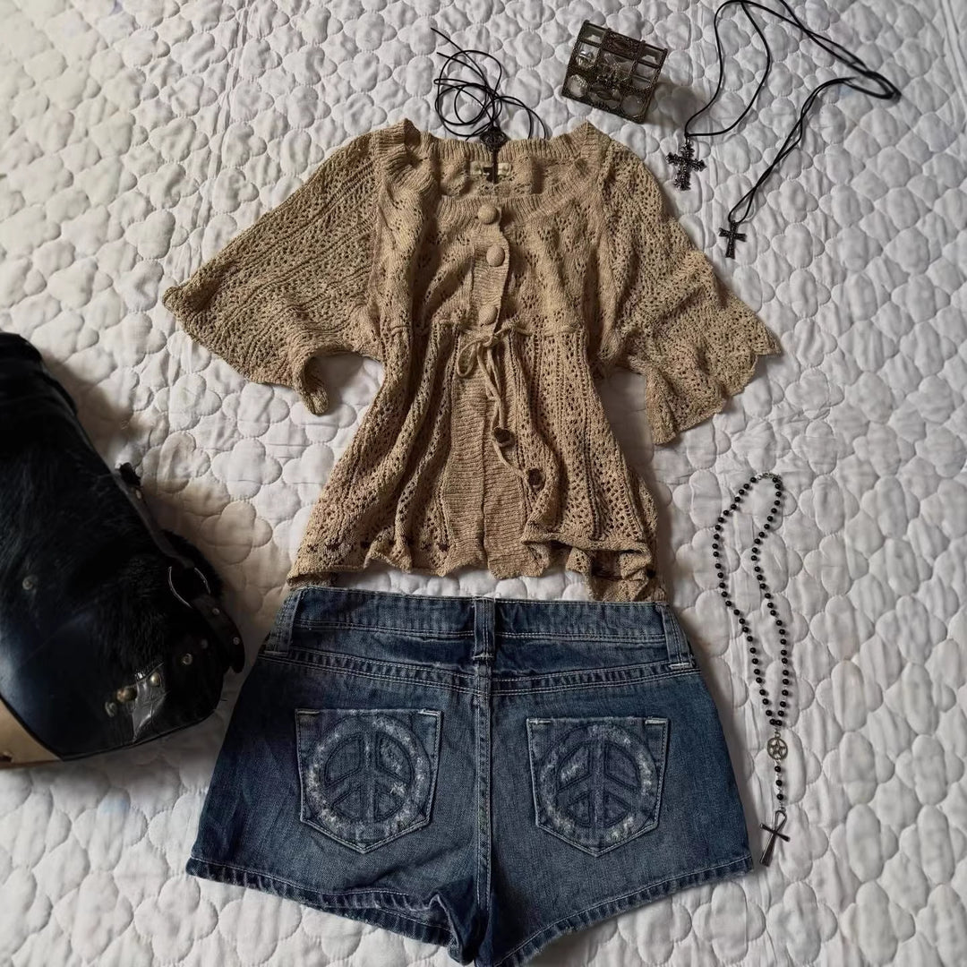Damen Denim-Shorts mit distressed Details Drune
