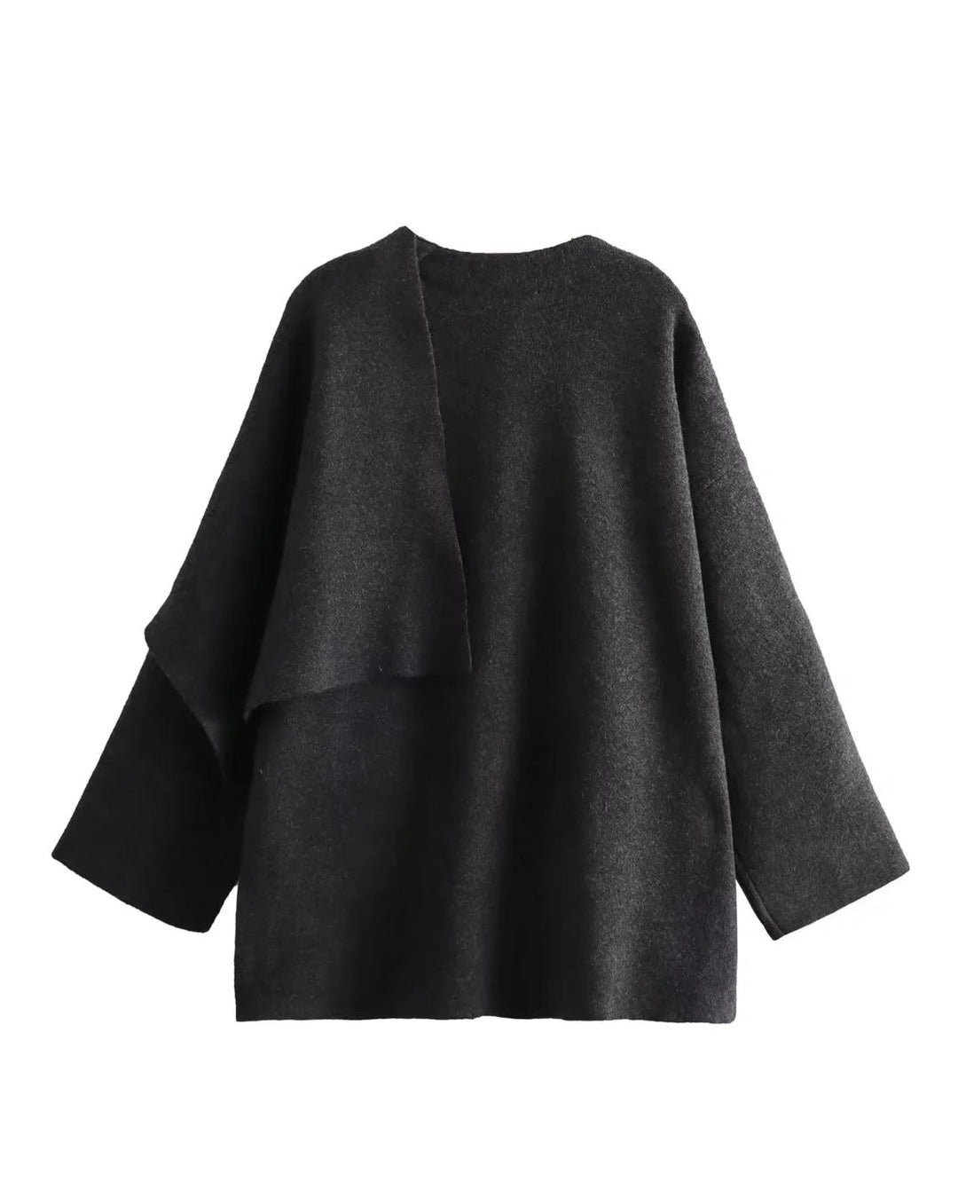 Drune | Boulevard Asymmetrischer Schal Verkürzte Gestrickte Jacke