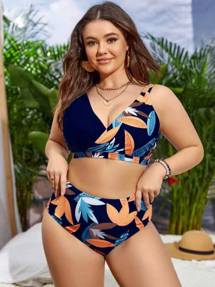 Damen Bikini-Set mit elegantem V-Design und hohem Taillenbund Drune