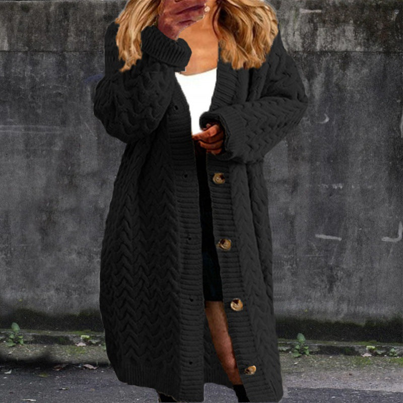 Damen Grobstrick Cardigan mit Knopfdetails und strukturiertem Muster Drune