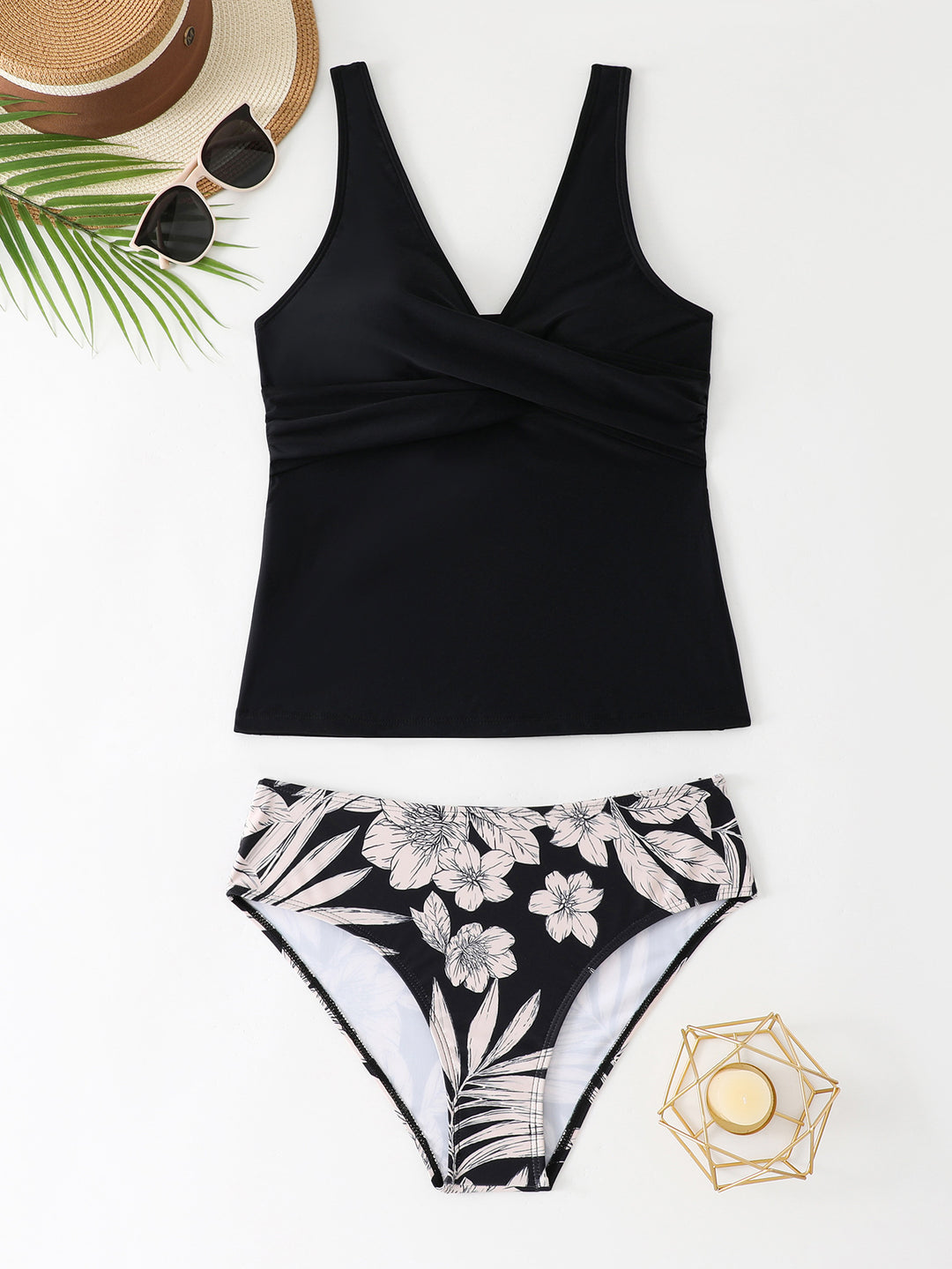 Damen Tankini-Set mit floralem Musterdetail und figurformendem Design Drune