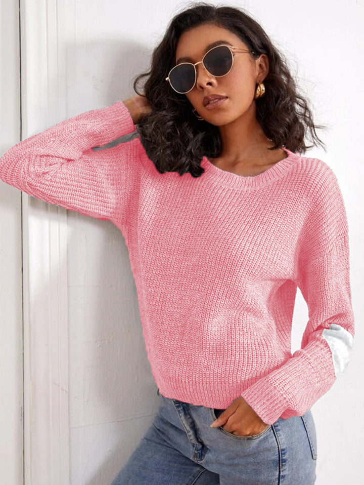 Damen Grobstrickpullover mit modischem Farbblock-Design und lässiger Passform Drune