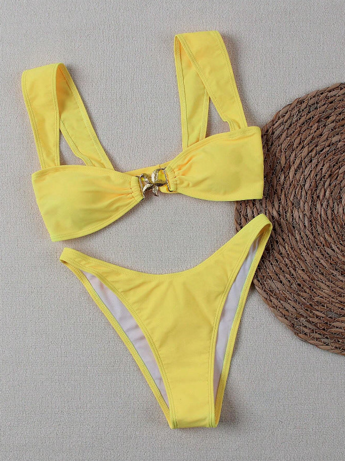 Damen Bikini-Set mit elegantem Knoten-Detail und hochwertigem Bindemuster Drune