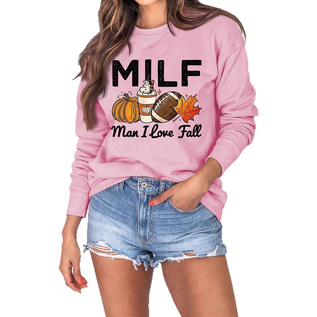 Damen Sweatshirt mit herbstlichem Essenzen-Motiv und inspirierendem Schriftzug Drune