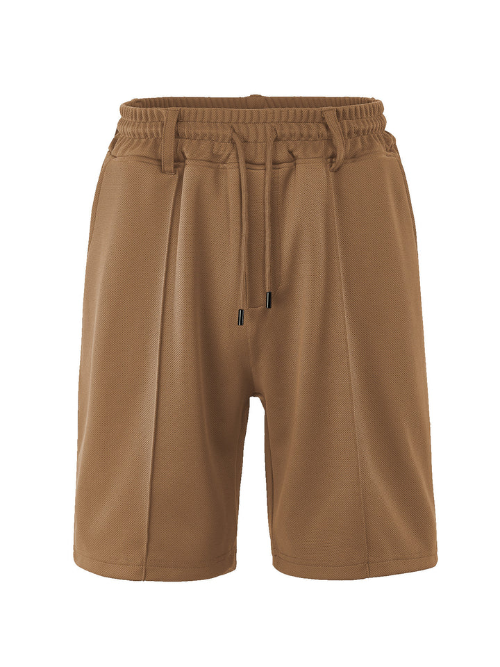 Herren nan technische Netzstruktur-Shorts mit Bügelfalte, Gürtelschlaufen und elastischem Kordelbund Drune