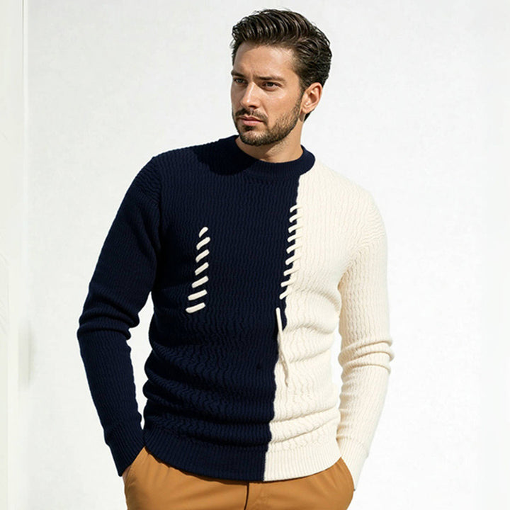 Herren modischer Pullover mit strukturiertem Design und einzigartigen Knotendetails Drune