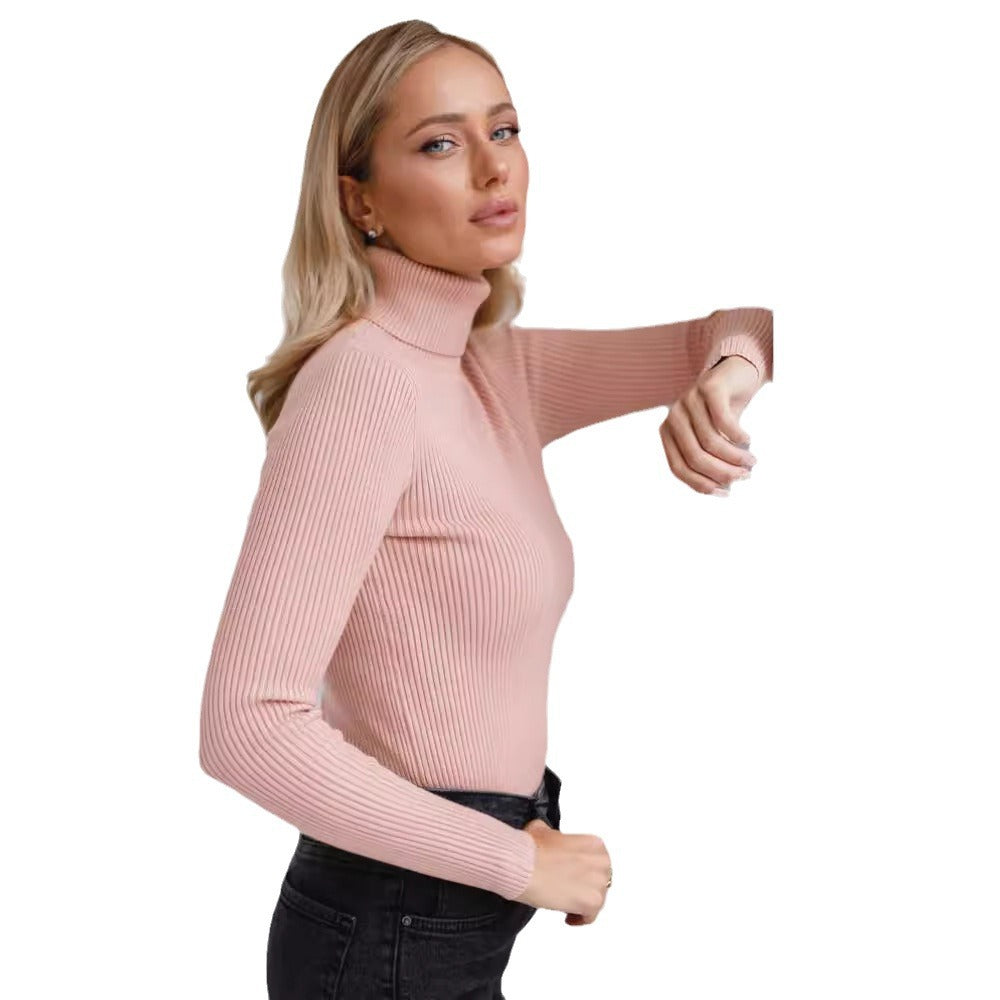 Damen Rollkragenpullover mit geripptem Design und lässigem Schnitt Drune
