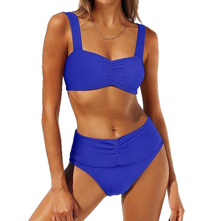 Damen Hochgeschnittener Bikini mit Raffung Drune