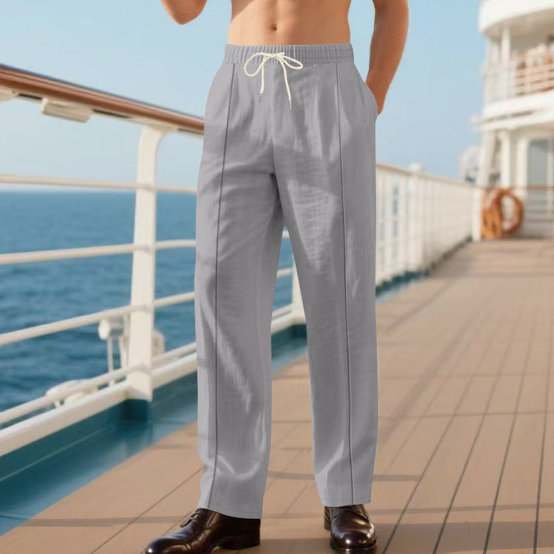 Herren elegante Reisehose mit verstellbarem Kordelzug und atmungsaktivem Stoff Drune