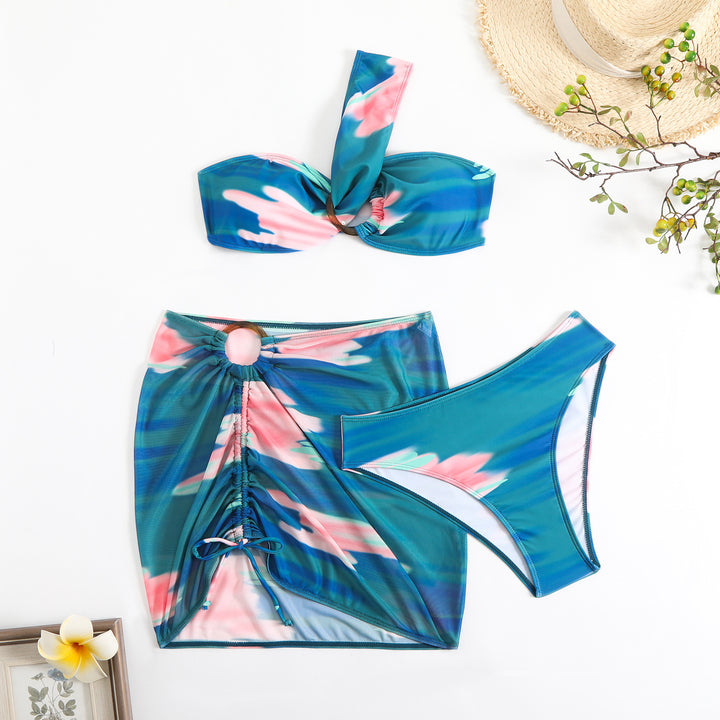 Damen Cropped Bikini-Set mit verspieltem Rüschendesign und elegantem Bindeträgersystem Drune