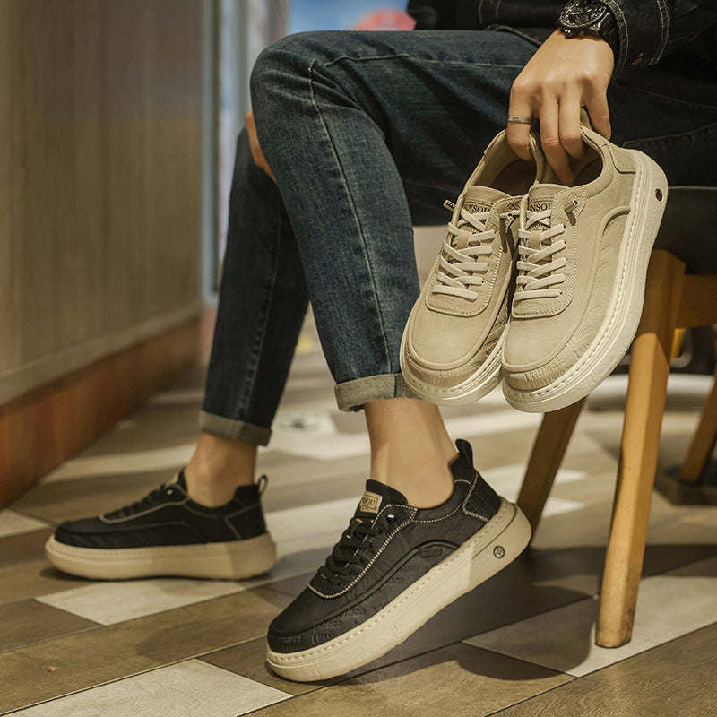 Damen Komfortable Sneakers aus hochwertigem Leder mit dämpfender Laufsohle Drune