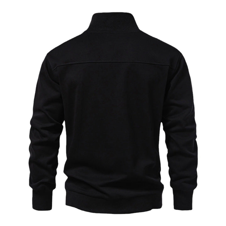 Herren modischer Stehkragenpullover mit halbem Reißverschluss und bequemer Passform Drune