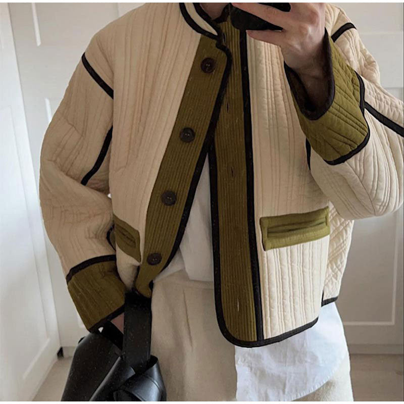 Damen gesteppte Übergangsjacke mit dekorativen Taschen Drune
