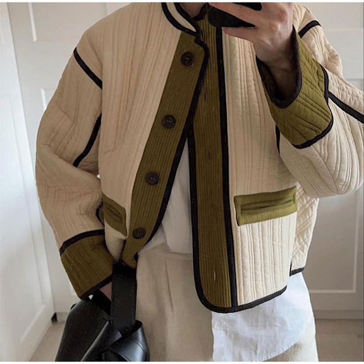 Damen gesteppte Übergangsjacke mit dekorativen Taschen Drune