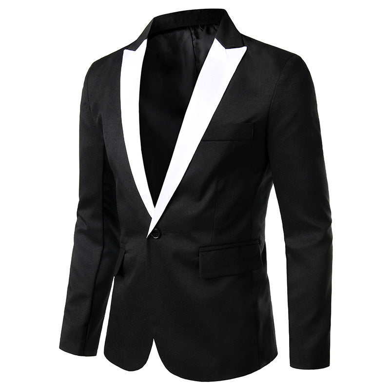 Herren eleganter Smoking-Blazer mit satinierter Kragenpartie Drune