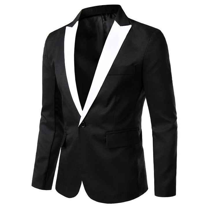 Herren eleganter Smoking-Blazer mit satinierter Kragenpartie Drune