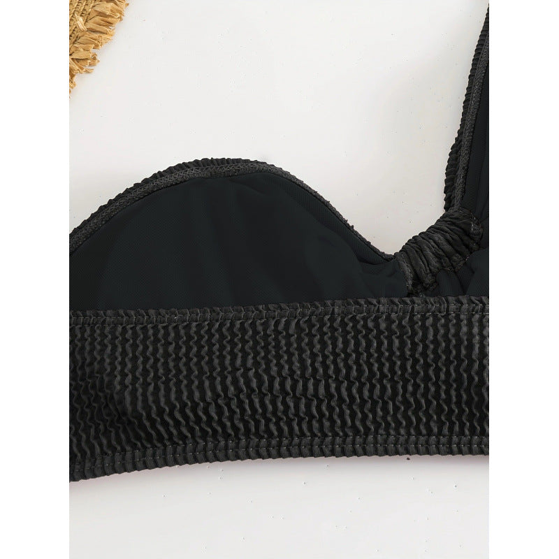 Damen Bikini-Set mit asymmetrischem Oberteil und femininer Rüschendetail Drune