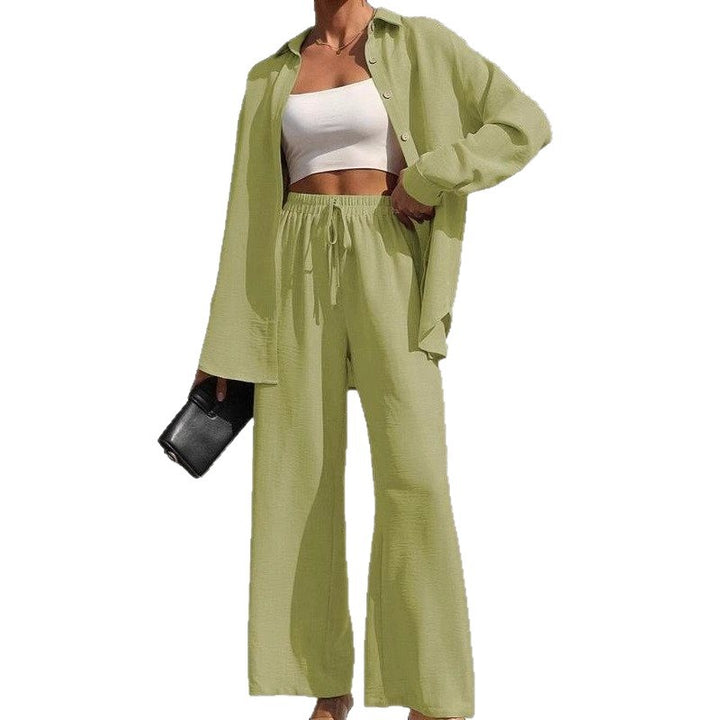 Damen lässiger Satin-Loungewear-Anzug mit weitem Schnitt und nachhaltigem Stoff Drune