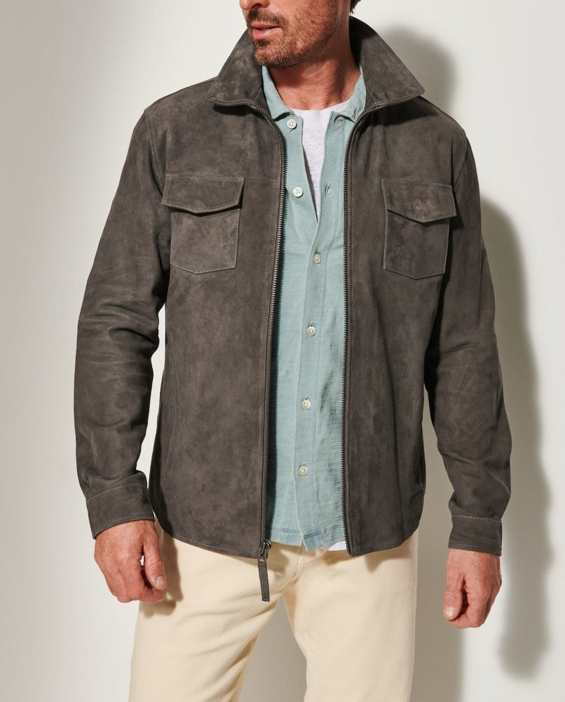 Herren Wildlederjacke mit praktischen Pattentaschen und elegantem Schnitt Drune