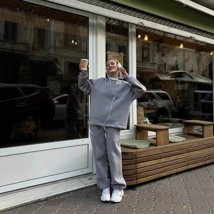 Damen gemusterter Oversized Sweatshirt Drune