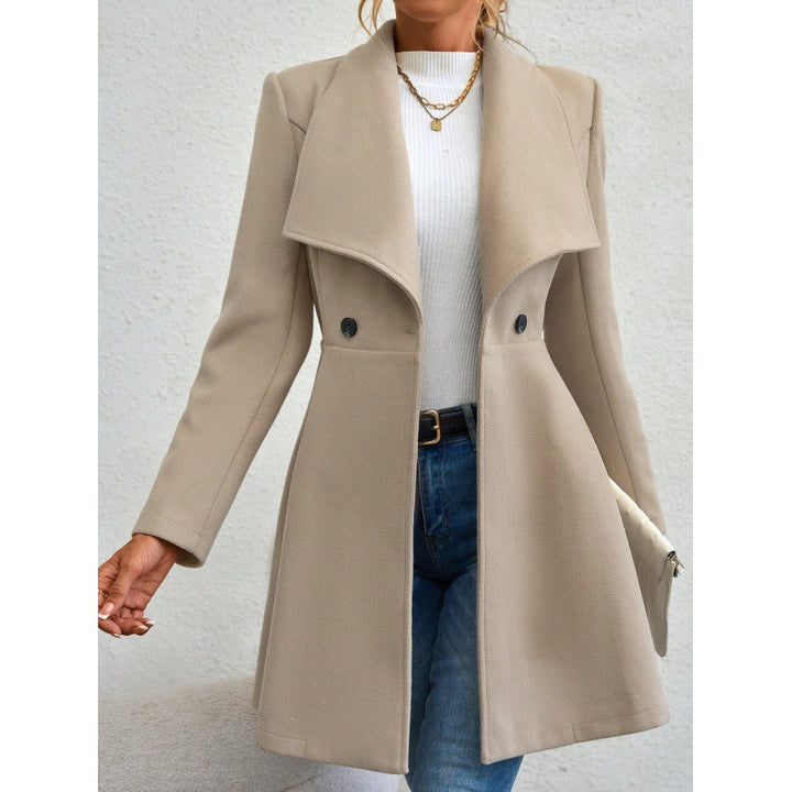 Damen schicke Übergangsjacke mit weitem Kragen Drune