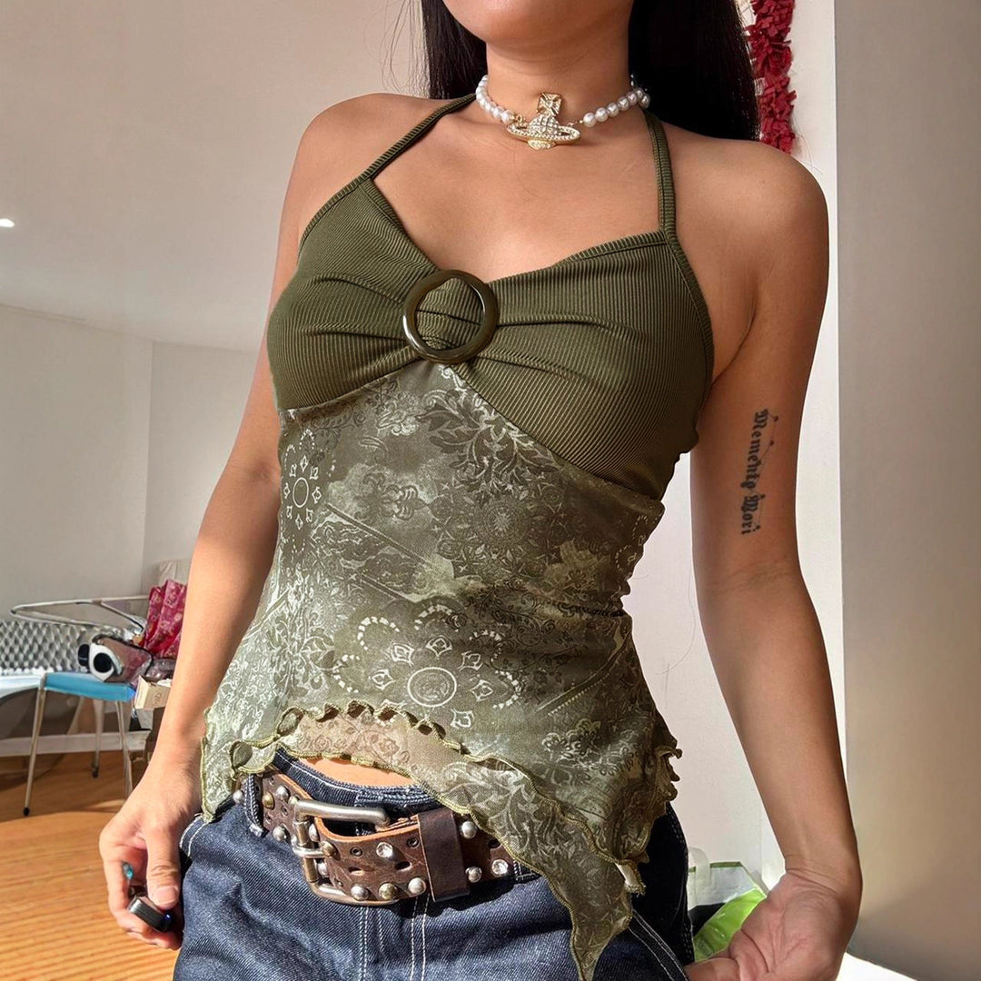 Damen sexy Spitzenoberteil mit floralem Design und verstellbaren Trägern Drune