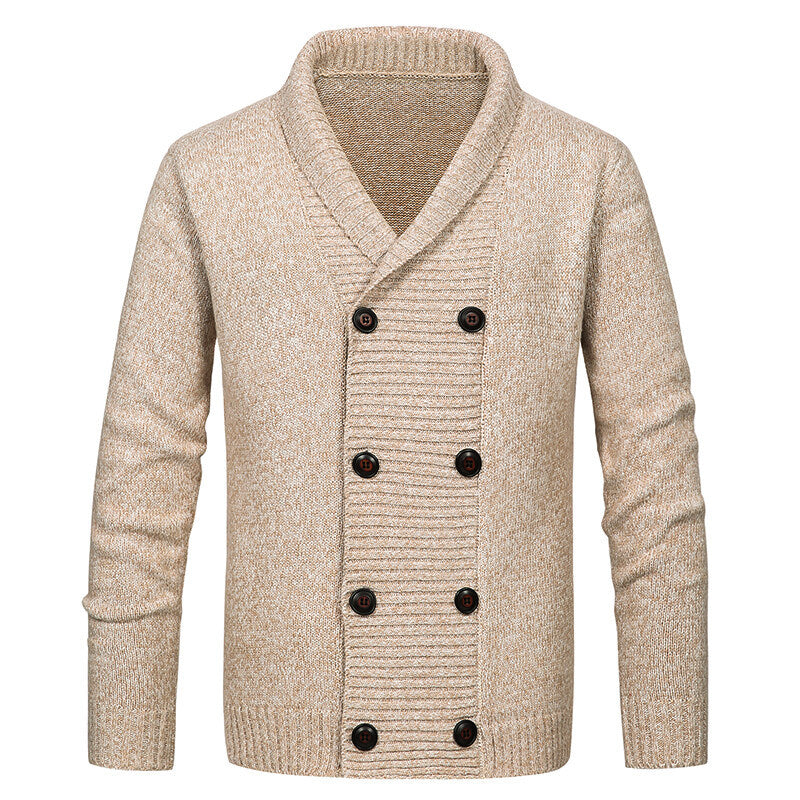Herren nan Strickjacke mit Schalkragen und doppelter Knopfleiste Drune