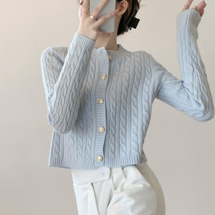 Damen Strickjacke mit strukturiertem Zopfdesign Drune