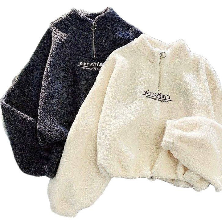 Damen Fleece-Pullover mit Stehkragen und Reißverschluss Drune