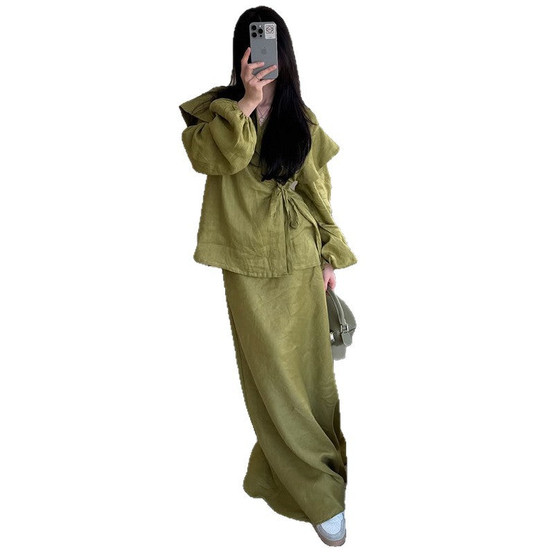 Damen eleganter Wickelkleid Drune