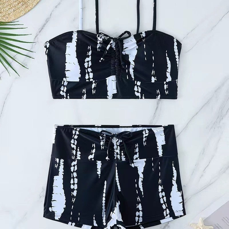 Damen Bikini mit floralem Rüschendesign und verstellbaren Trägern Drune