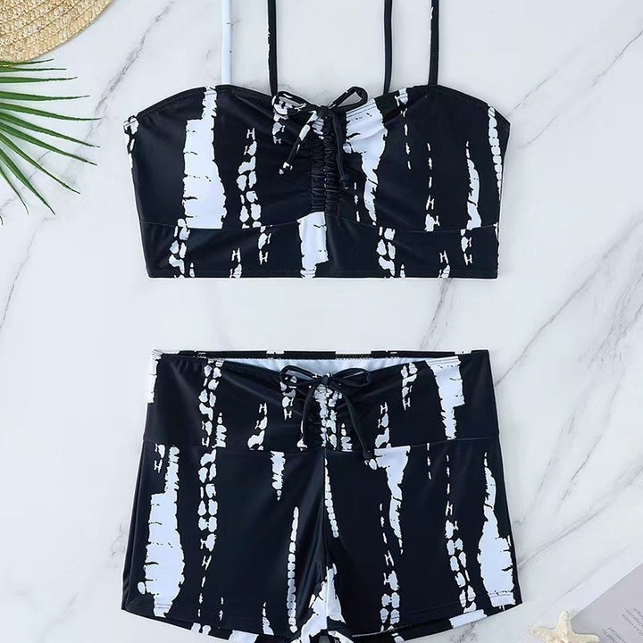 Damen Bikini mit floralem Rüschendesign und verstellbaren Trägern Drune