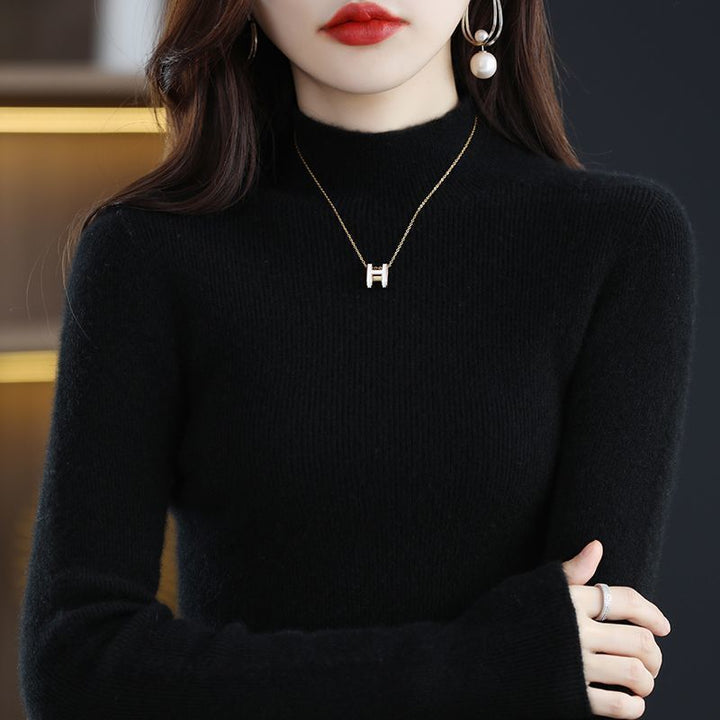 Damen eleganter Rollkragenpullover aus feinem Strick Drune