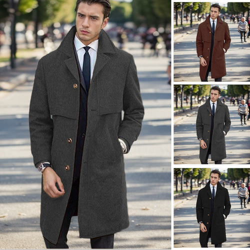 Herren urbaner Wollmantel mit asymmetrischem Schnitt Drune