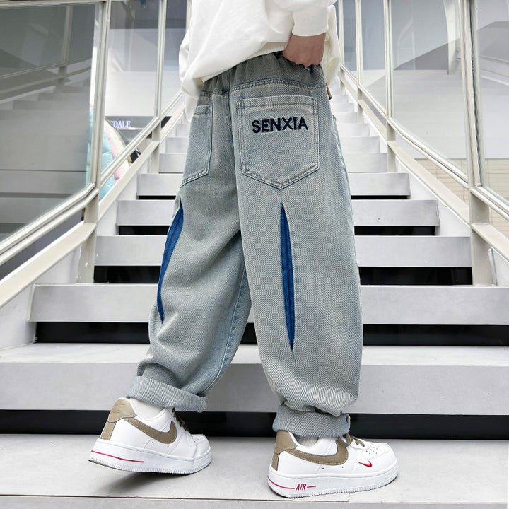 Herren weite Jeans mit modernem Schnitt und kreativen Details Drune