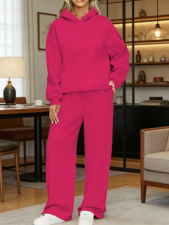 Damen nan kuscheliges Oversize Hoodie und weite Jogginghose Set Drune