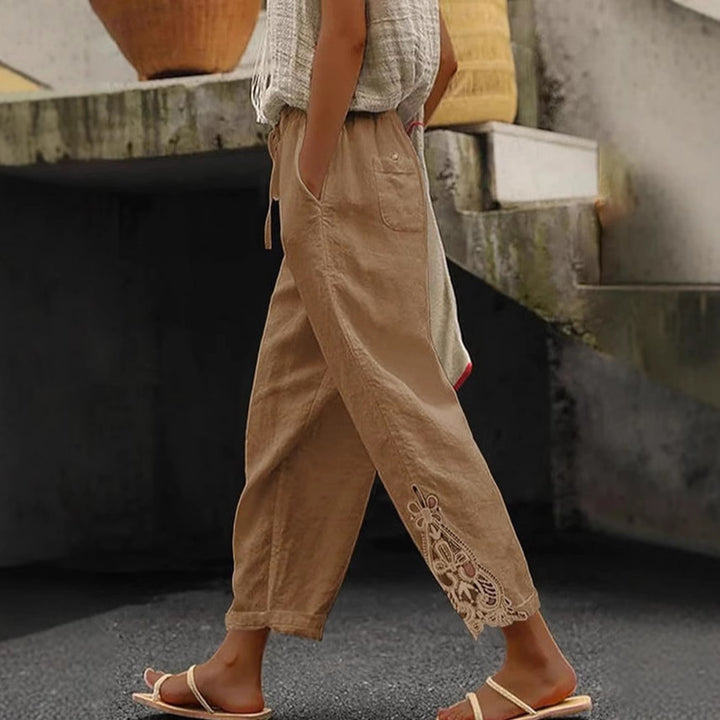 Damen Freizeithose mit aufwendigen Stickereien Drune