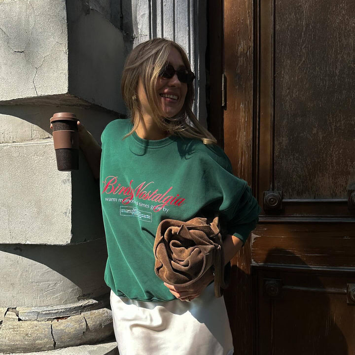Damen lässiger Sweatshirt mit kreativem Schriftzug und angenehmem Tragekomfort Drune