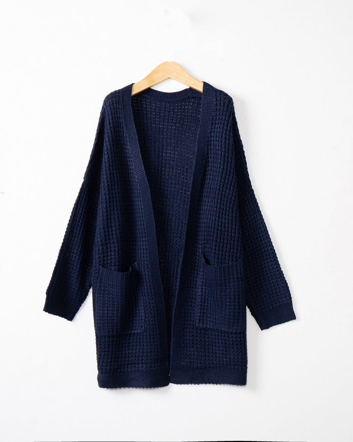 Damen lässiger Strickcardigan mit Taschen und offenem Schnitt Drune