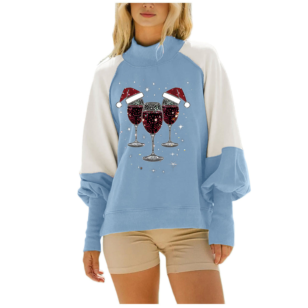 Damen Sweatshirt mit festlichem Glitzermotiv Drune