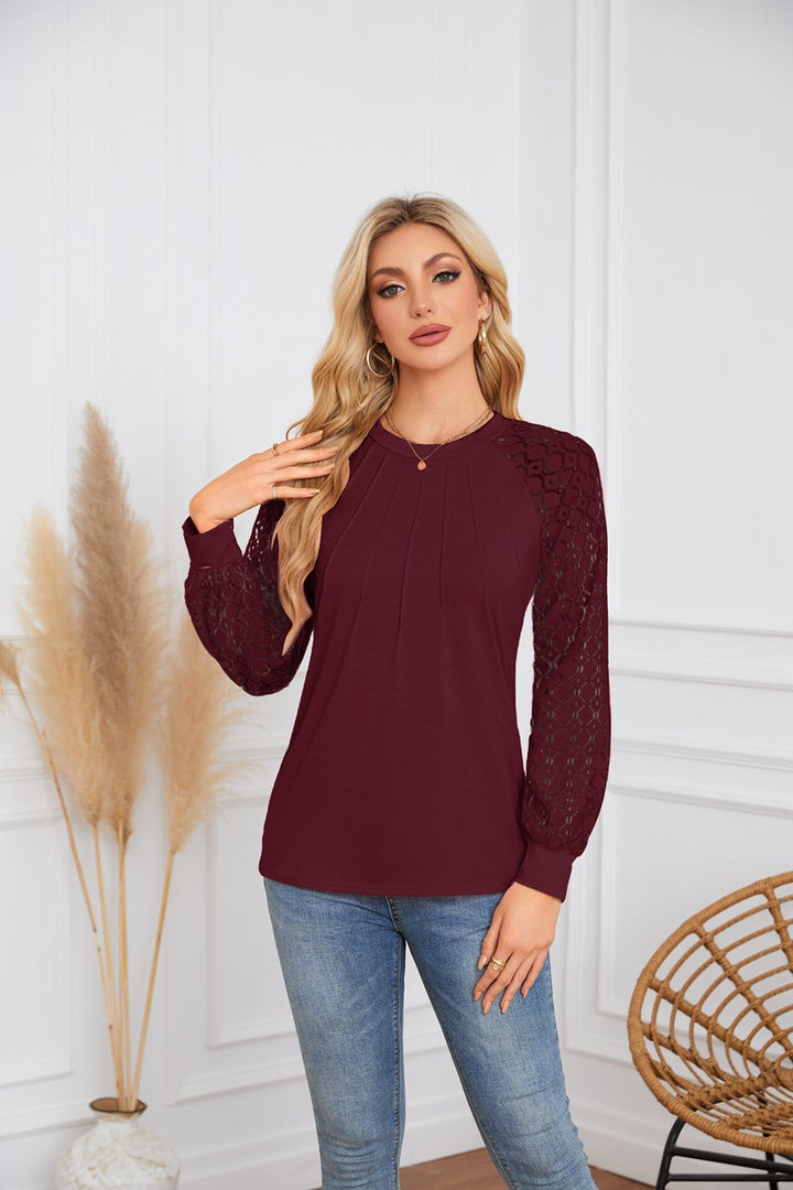 Damen Elegantes und atmungsaktives Oberteil mit Spitze Drune