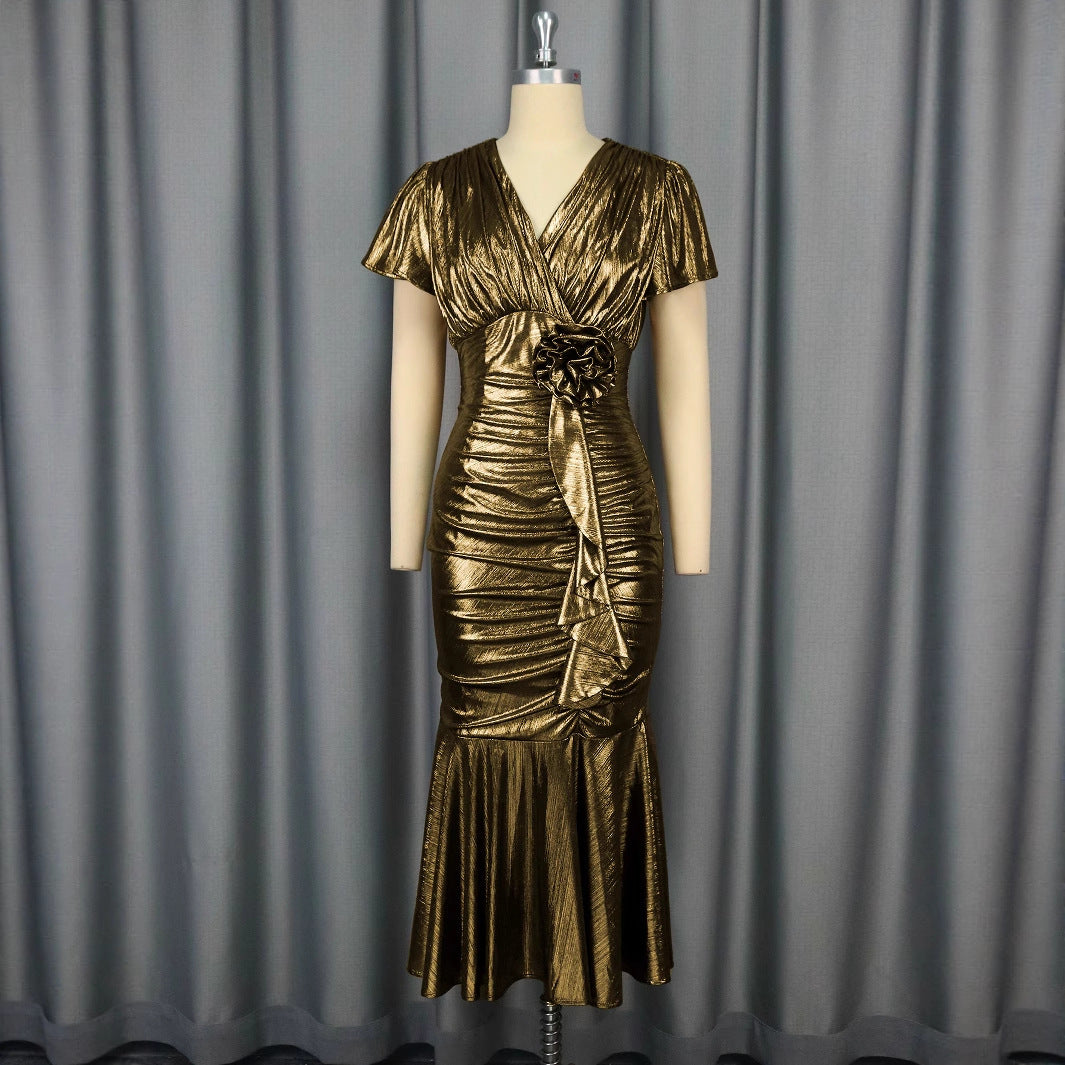 Damen Glamouröses Abendkleid mit Raffinierten Drapierungen Drune