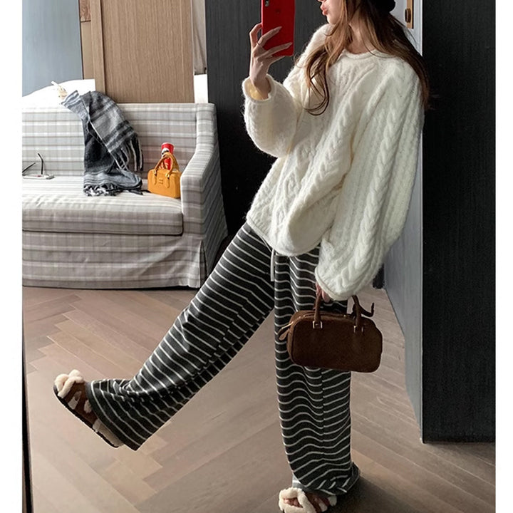 Damen Grobstrickpullover mit lässigem Schnitt und großzügigen Ärmeln Drune