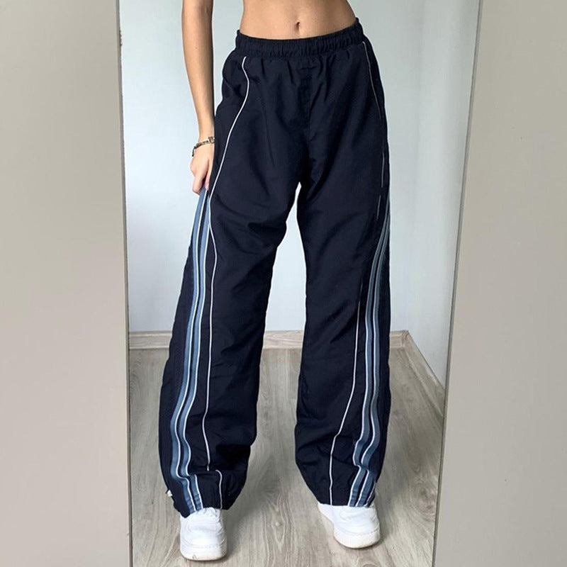Damen Sporthose mit hohem elastischen Bund und seitlichen Kontraststreifen Drune