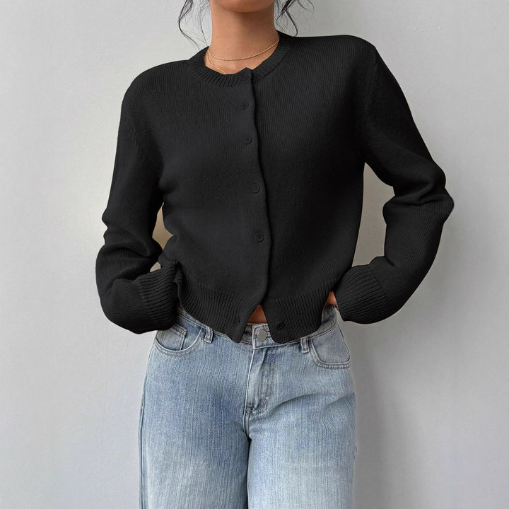 Damen Strickjacke mit feiner Rippstruktur und knöpfbarem Design Drune